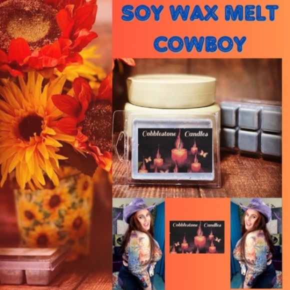 Cowboy 🤠 Soy Wax Melt home scent by Cobblestone Candles - Picture 1 of 2